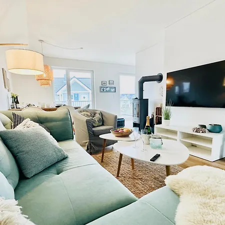 公寓 Surfbude, - Moderne In Direkter Strandnaehe Mit Eigenem Eingang, Sauna, Kaminofen, Balkonterrasse Und Parkplatz *