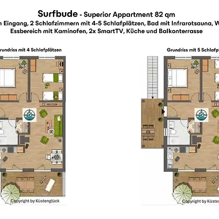 Surfbude, - Moderne In Direkter Strandnaehe Mit Eigenem Eingang, Sauna, Kaminofen, Balkonterrasse Und Parkplatz